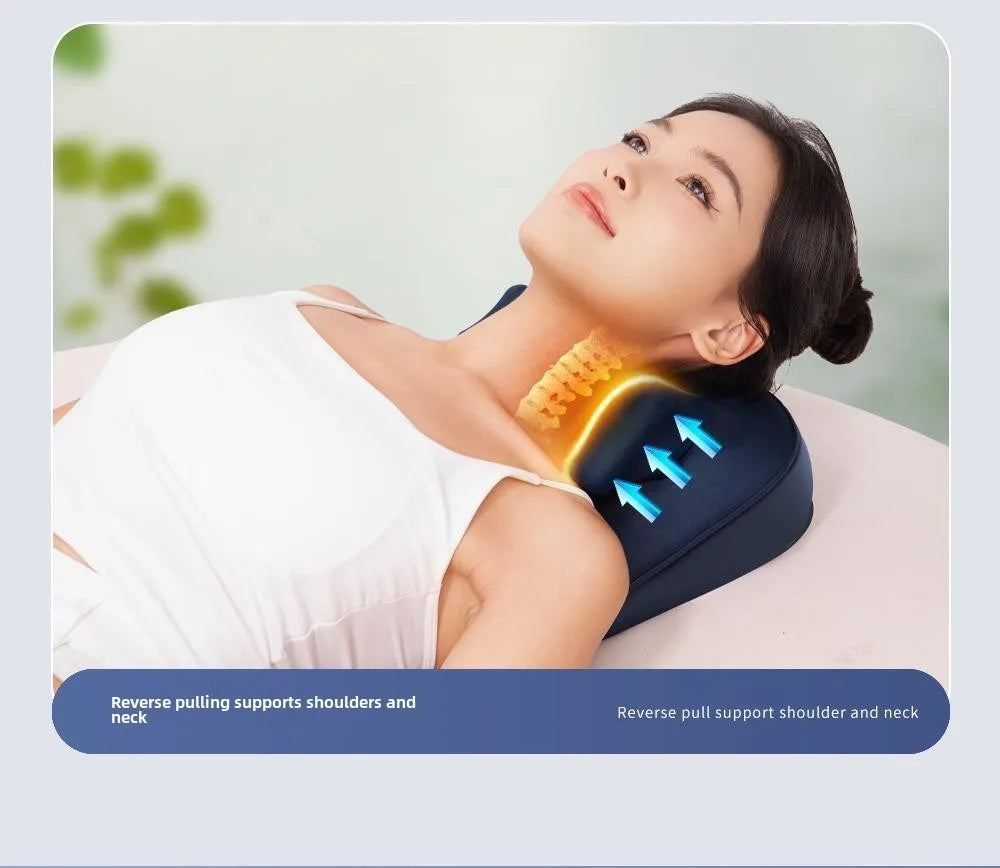 Trapezius Massage Pillow Wireless Electric Car Home Massager Heating Waist Neck Leg Cervical Shiatsu Kneading Rechargeable 