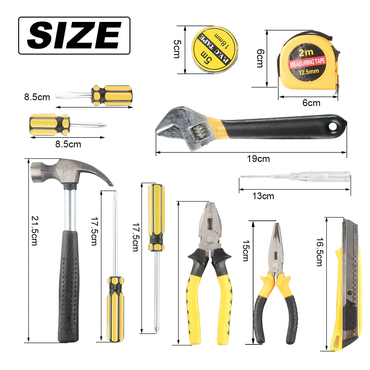 Household Hand Tool Kit with Case
