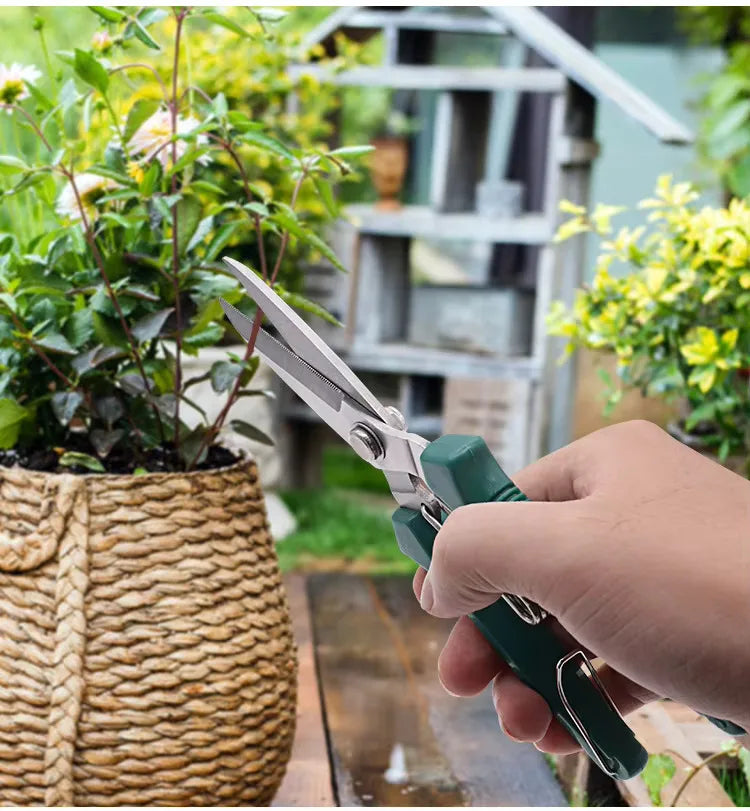 Straight-Blade Garden Pruning Scissors, Red or Green