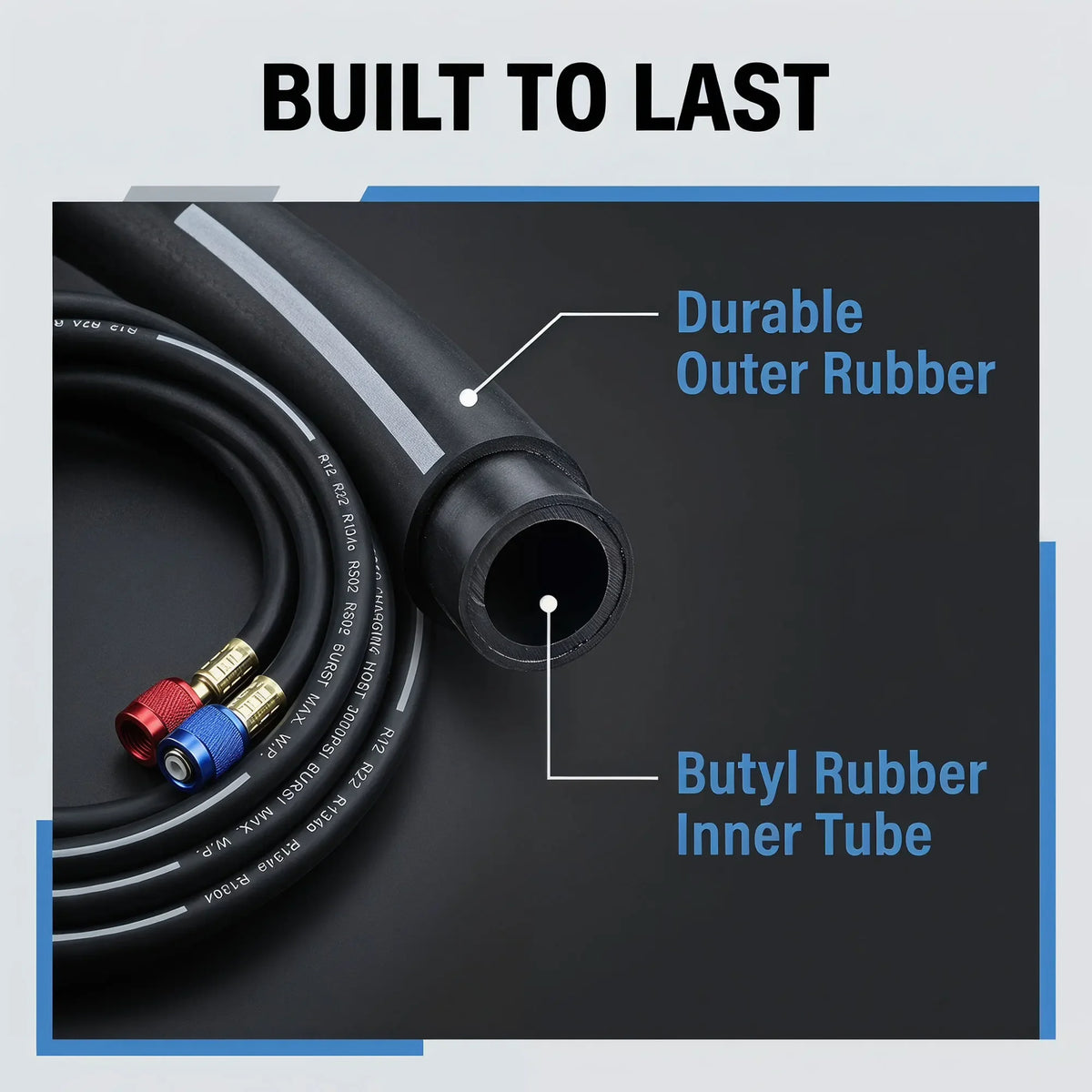 3 pièces Flexible de recharge R134a pour réfrigération AC, pression de travail 600-3000 PSI, compatible HVAC, manomètre de manifold et réfrigérant