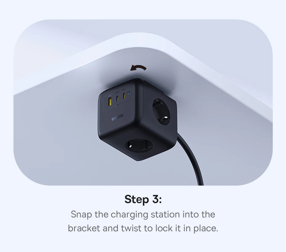 67W GaN Fast Charging Power Strip with 6 Ports and 3 AC Outlets