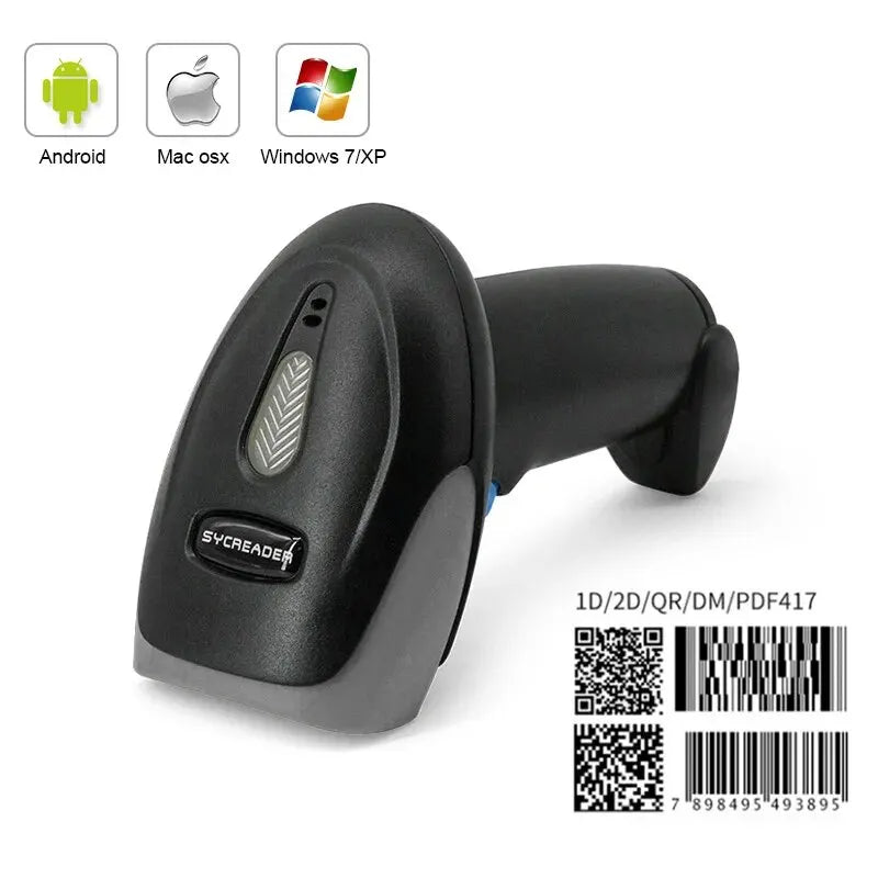 1D/2D QR-codelezer USB Bedraad Handheld Streepjescodelezer