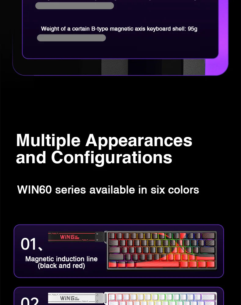 AULA WIN60 WIN68 HE Esports magnetyczna klawiatura gamingowa z przełącznikami