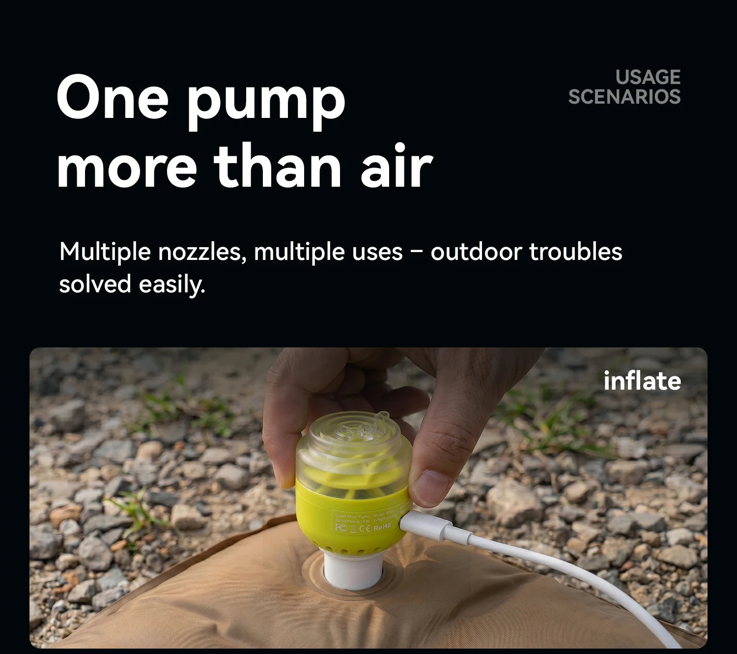 Lightweight 5kPa Mini Air Pump for Camping Mats and Tubes