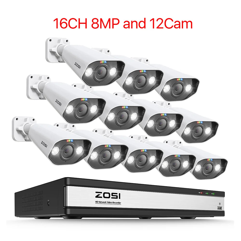 ZOSI 16-Channel 8MP PoE Security Camera System with 4TB HDD