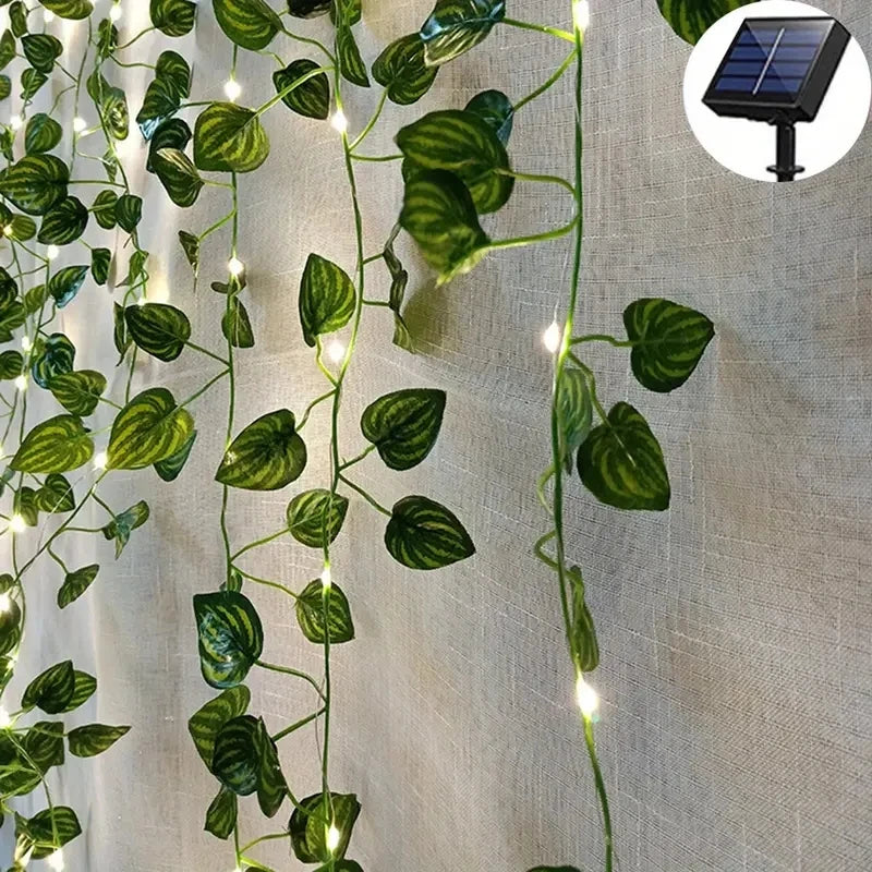 2M 20 LED Green Leaf String Light Garden Lights New Year Decorations String Lamp Wedding Thanksgiving Christmas Decoration