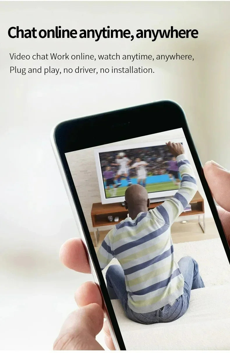 USB Webcam with Microphone, 360° Rotatable, Plug-and-Play