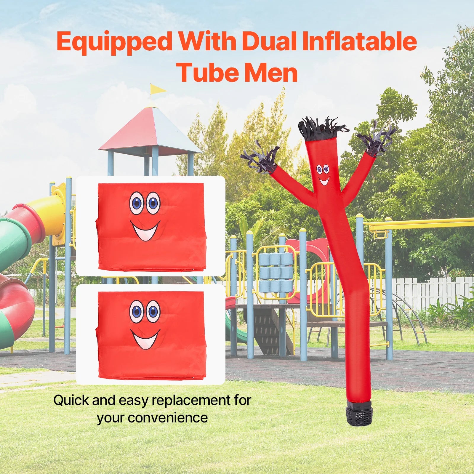 SucceBuy Inflatable Tube Man Set 6/20ft Tall with 1/15 / 1 HP Blower PP Shell IPX3 Waterproof Blower Fan for Outdoor Advertising