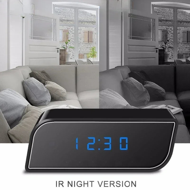 1080P WIFI Wireless Mini Clock Camera Time Alarm Watch Security Night Vision Motion Sensor AP/IP Remote Monitor Micro Home