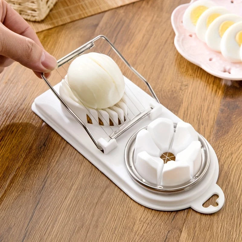 Multifunctional Egg Slicers Stainless Steel Slicer Fancy Splitter Egg Cutting Tool Home Two In One Egg Cutter Kitchen Gadgets 