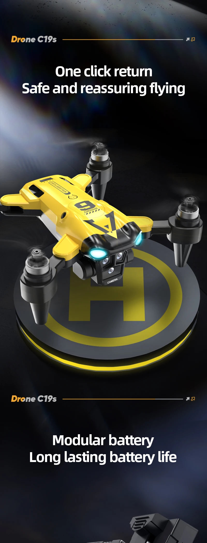 Zlagljiv RC dron z dvema HD kamerama in WiFi FPV