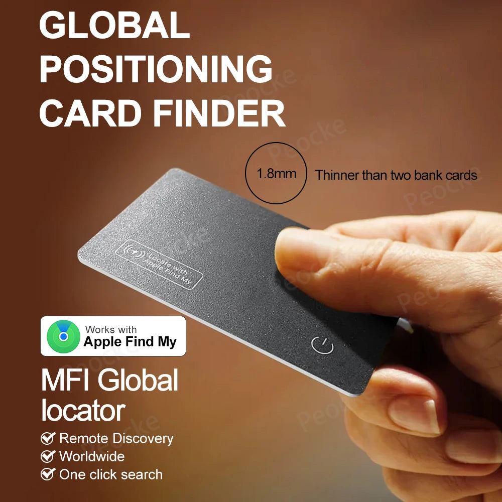 Wallet Anti-loss Card GPS Location Tracking Smart Tag Find My for iPhone Bluetooth Device Ultra-thin Card Wireless Charge IP67 
