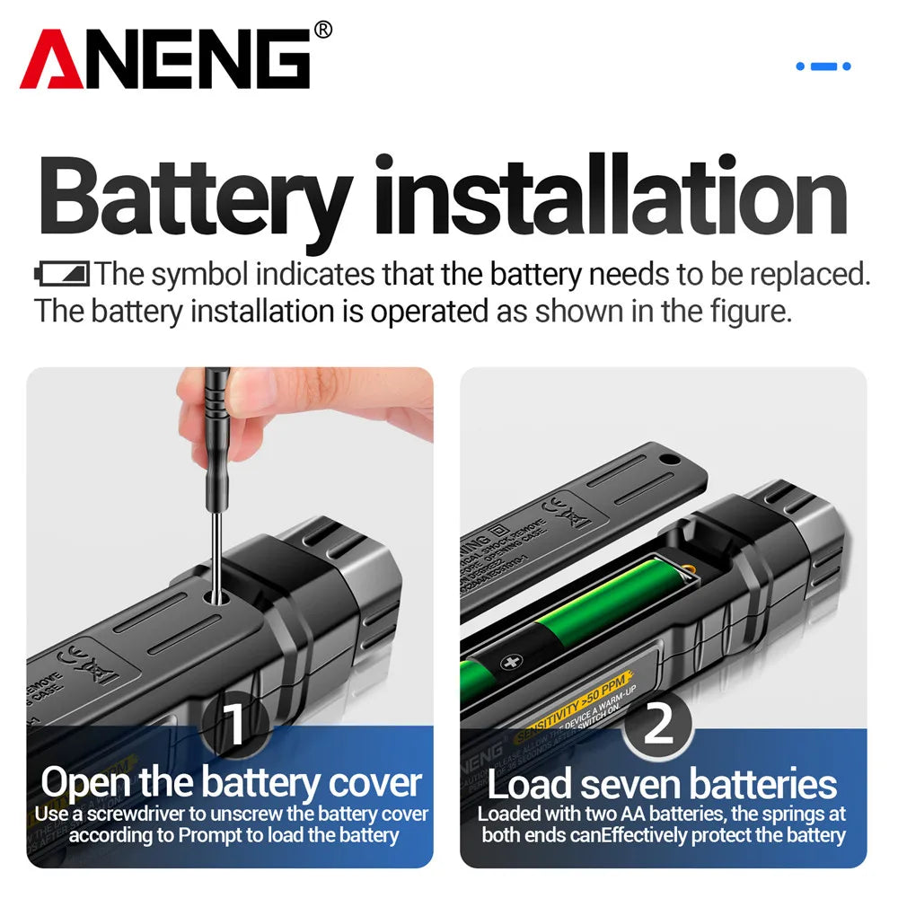 Détecteur de fuite de gaz combustible ANENG GN805
