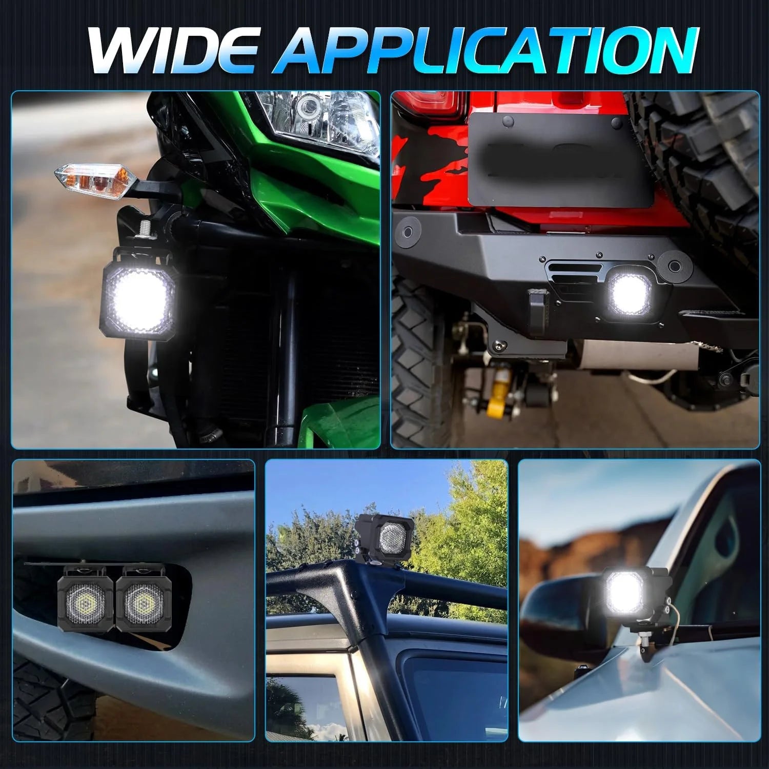 2 Inch LED Pod Lights, 1Pc/2Pcs 50W LED Cubes OffRoad Driving Lights Roof Rack Scene Light White Waterproof Plug and Play 12V DC