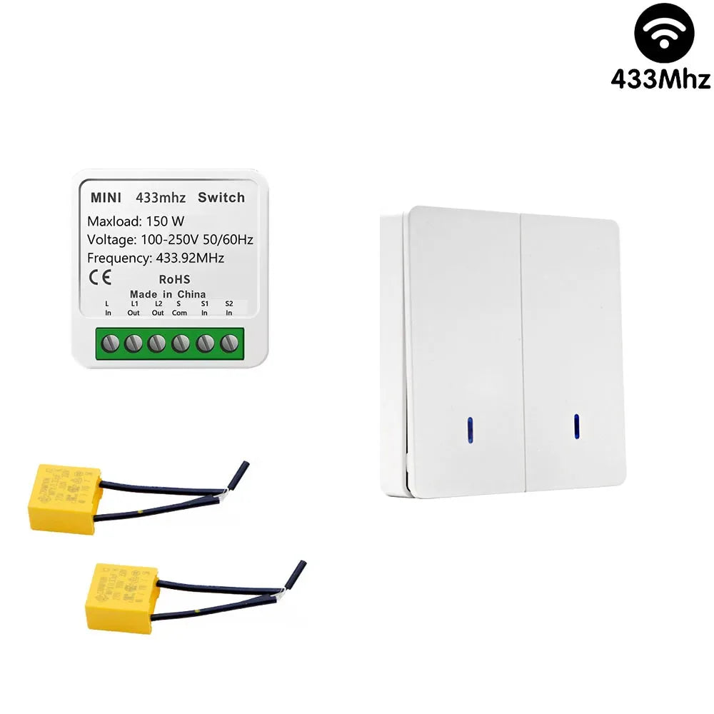Módulo de interruptor de luz RF, opções de embalagem de 1/2 canais