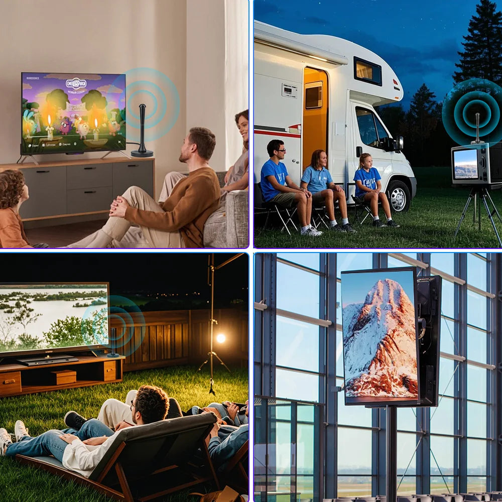 Indoor TV Aerial, for TV Tuner/Portable TVs/Set Top Box At Home in Car While Camping