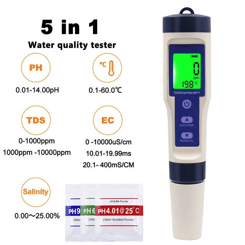 Digital Water Quality Tester - Function Options
