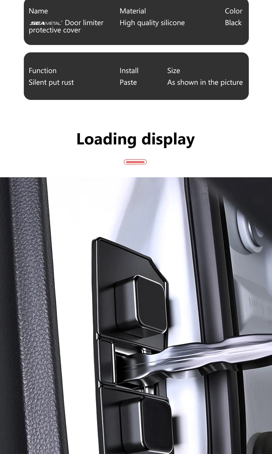 SEAMETAL 4Pcs Car Door Buffer Cushion Waterproof Self-Adhesive Silicone Shockproof Cushion Universal Car Door Shock Absorber