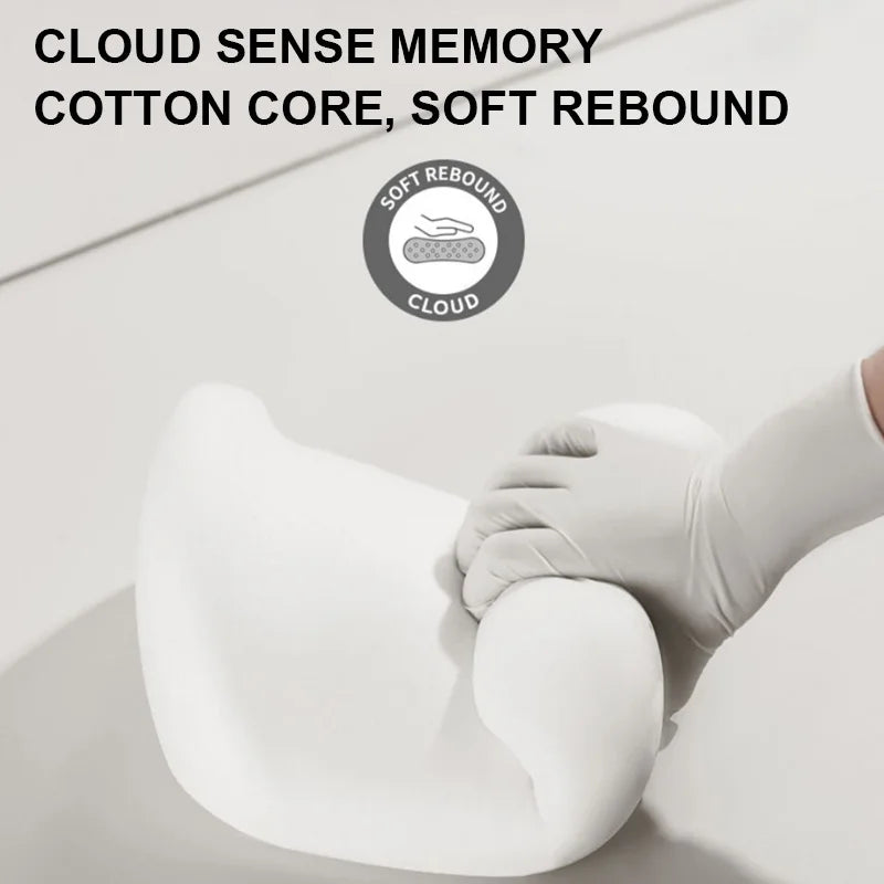 SEAMETAL Memory Foam Car Neck Pillow Lumbar Support Cushion Ergonomics Headrest Pillow Breathable Washable Cover Reduce Soreness