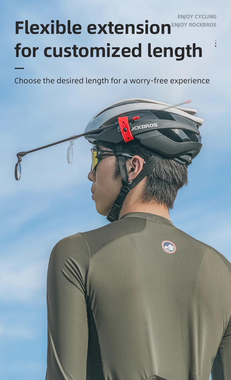 Bicycle Helmet Rearview Mirror with 360° Adjustable Viewing Angle