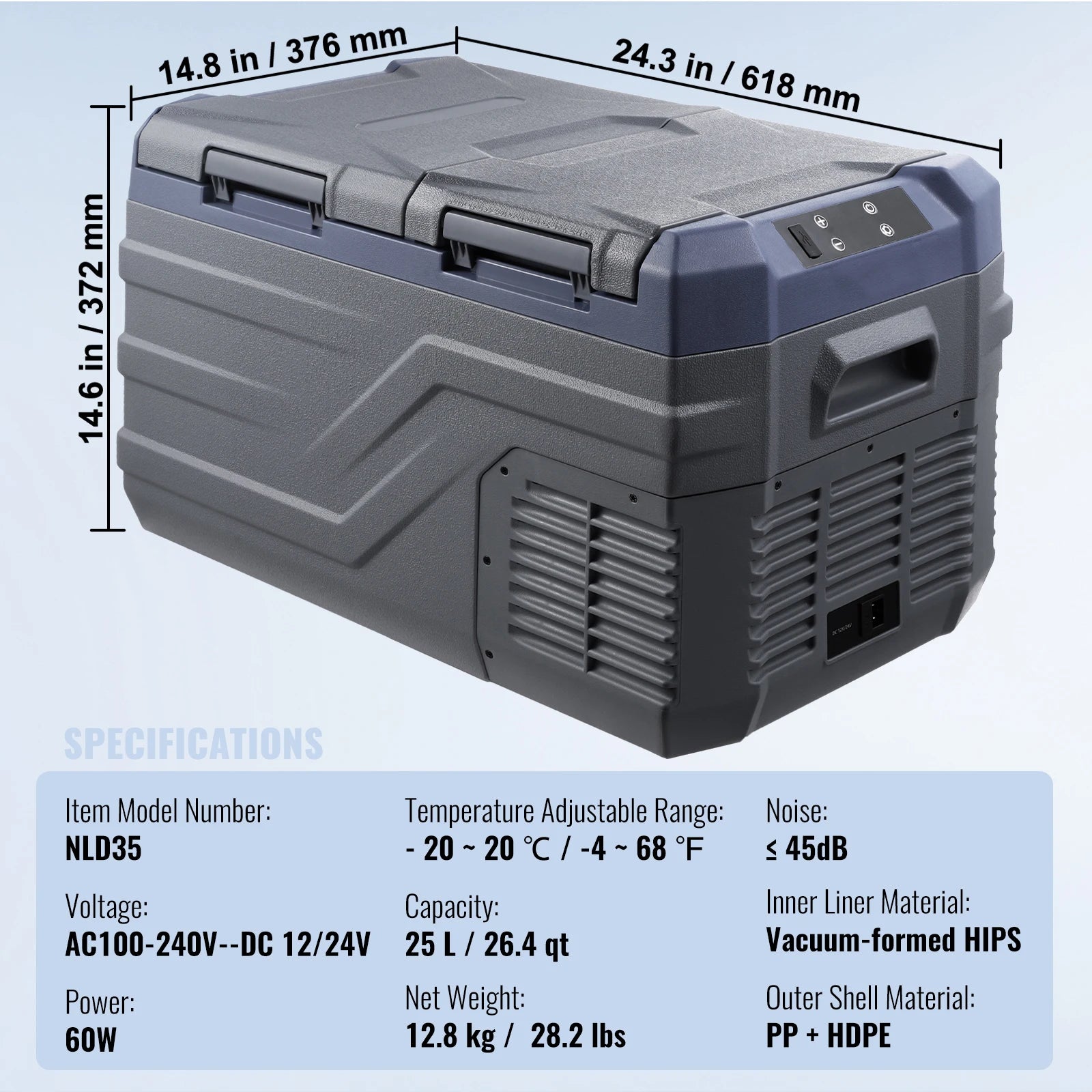 SucceBuy 8L to 75L Car Refrigerator Fridge Portable Icebox Single&Dual Zone with Blue Tooth Adjustable for Outdoor Camping RV
