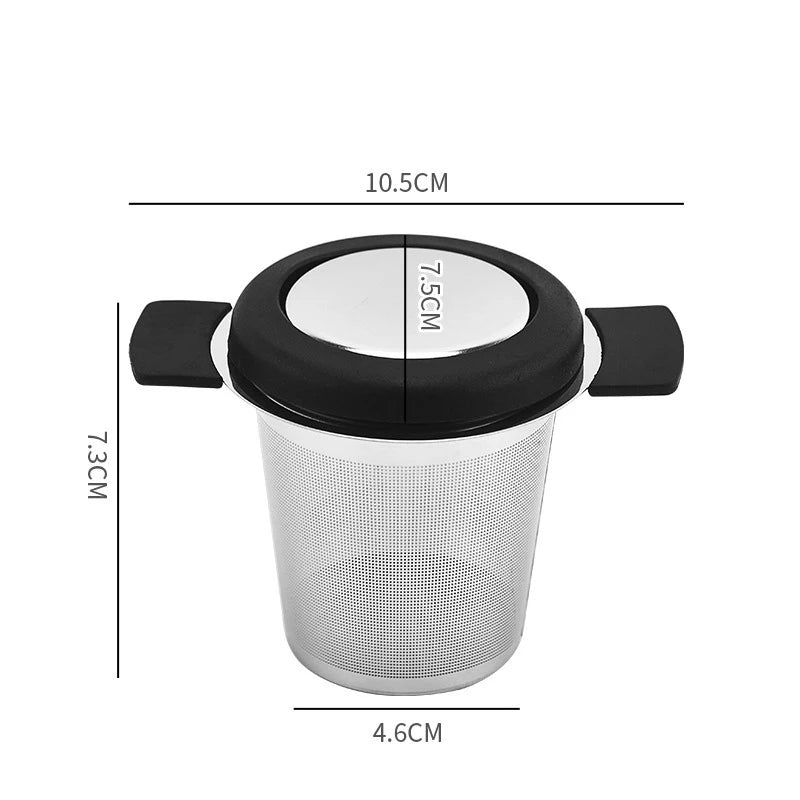  Rustfrit stål te-infuser med låg og sammenfoldelige håndtag
