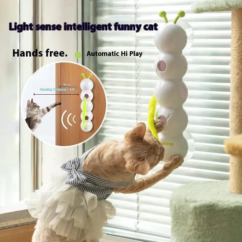 Intelligent Interactive Cat Stick Pro with Replaceable Prey Tail Suitable for Automatic Swing Durability In Multi Cat Households 