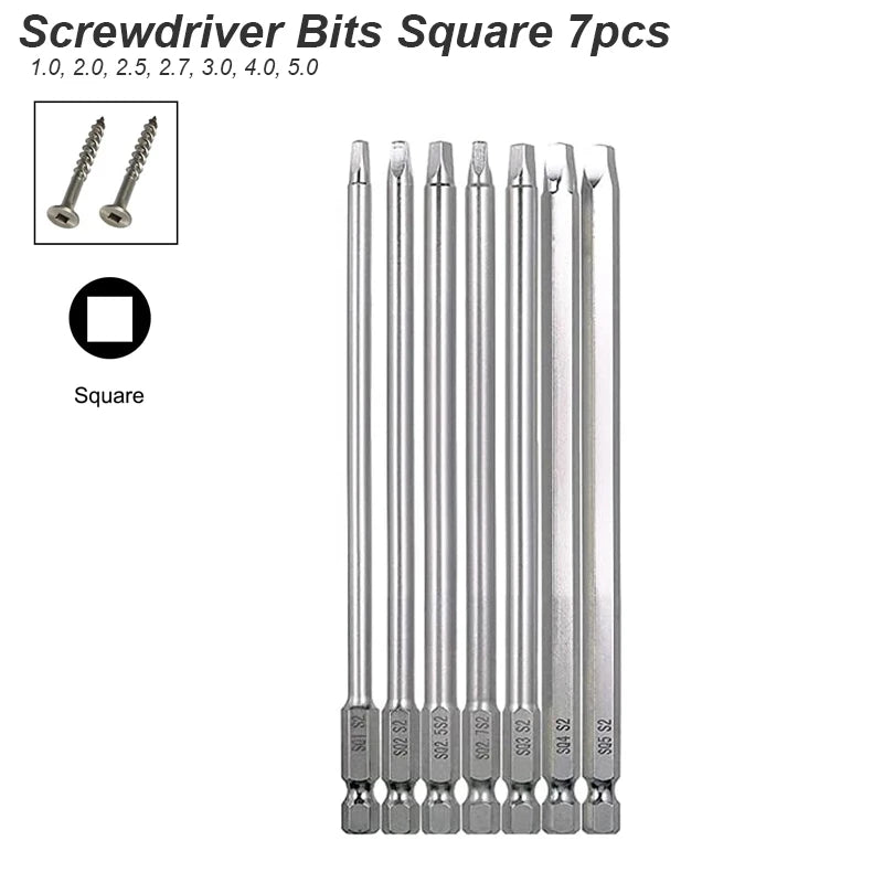 Screwdriver Bit Torx Slotted Phillips Square Socket Tip Magnetic Head 1/4 Shank For Power Drill Tool Precision Screw Driver Bat