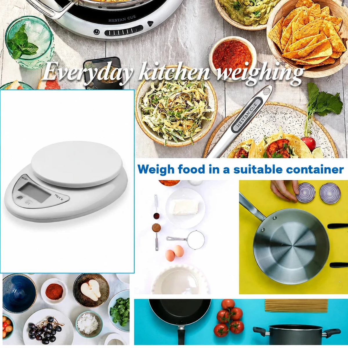 Digital Kitchen Scale, 5 kg Capacity and 1 g Increments