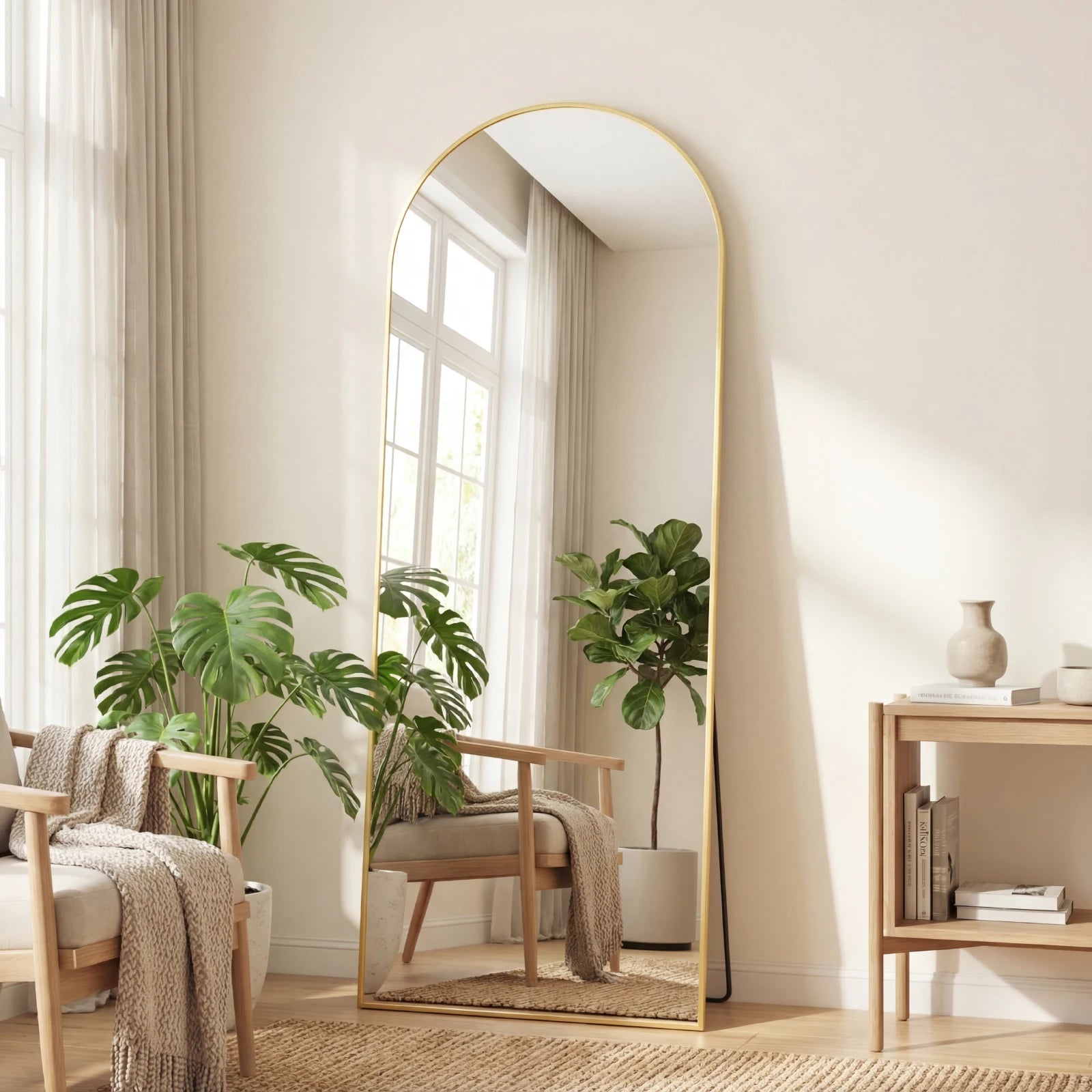Zrcadlo na podlahu celkové délky 65" x 24" s hliníkovým rámem