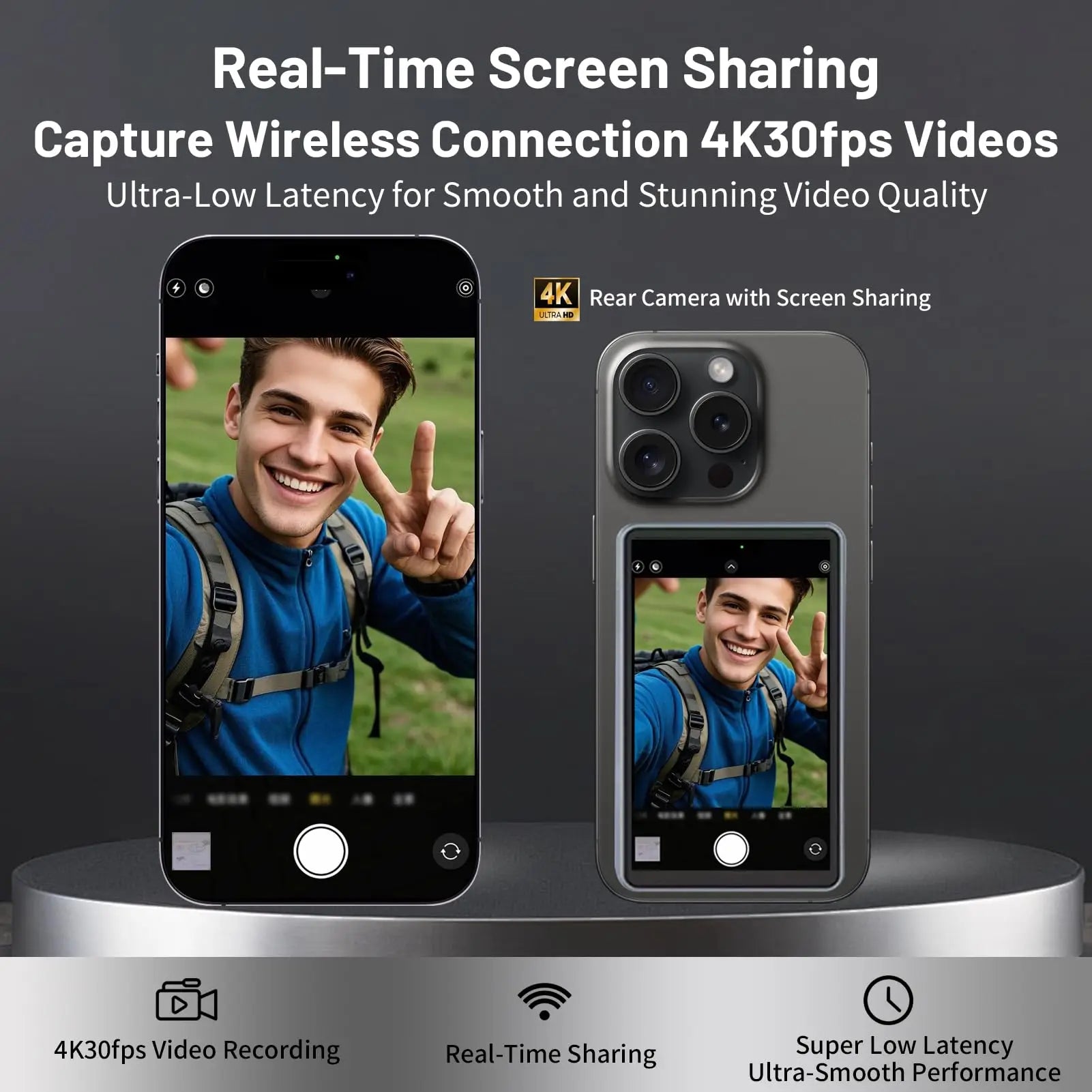 Telefoon Vlog Selfie Monitor Scherm met Magnetische Bevestiging & Afstandsbediening