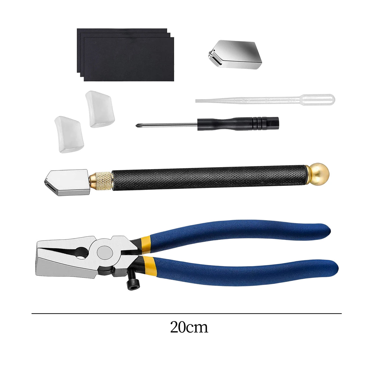 Glass Cutting Tool Kit with Running Pliers
