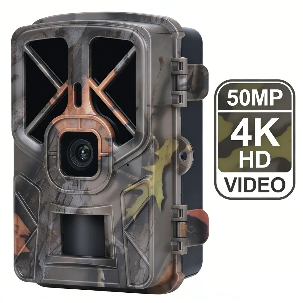 Caméra de trail 50MP 4K extérieure, vision nocturne, LEDs IR 940 nm, IP66 étanche, monitorage pour repérage, chasse, faune