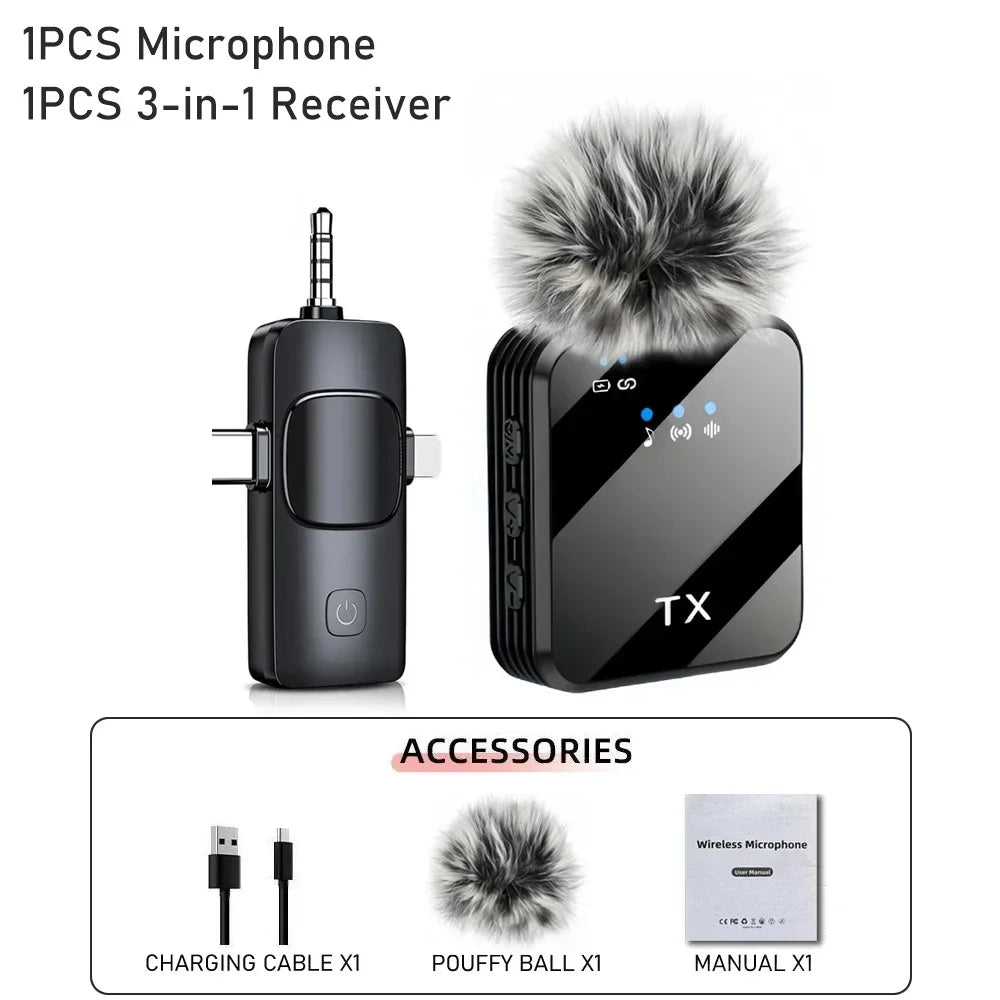 Kit de microfone sem fios de lapela com mola, opções de um/dois microfones