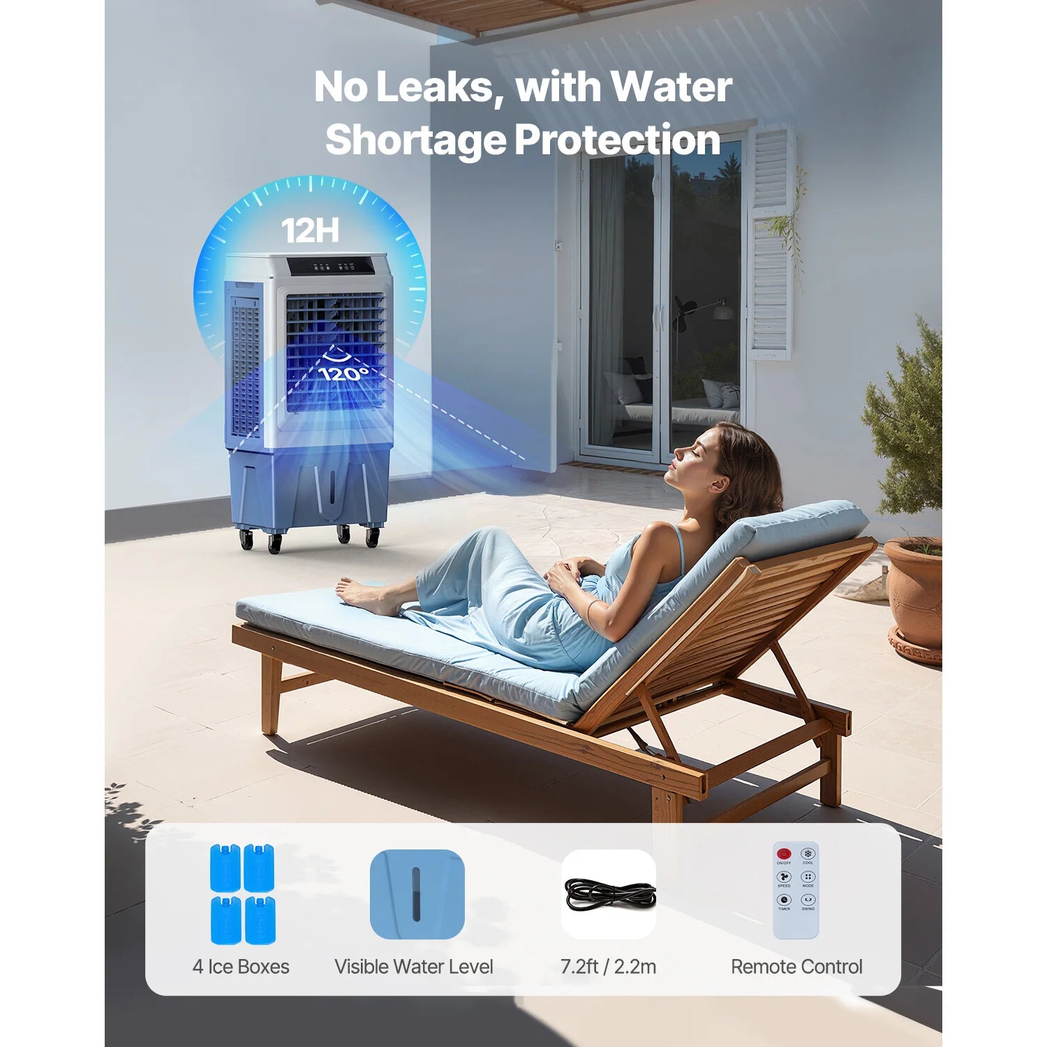 Evaporative Air Cooler 3100 CFM with 9 Gal Tank, Remote & Timer