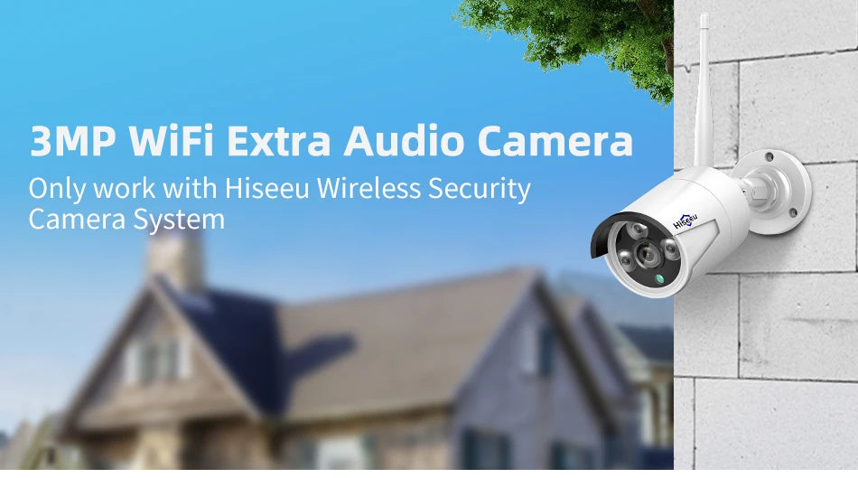 Wireless IP Security Camera 3MP Waterproof WiFi Bullet Camera