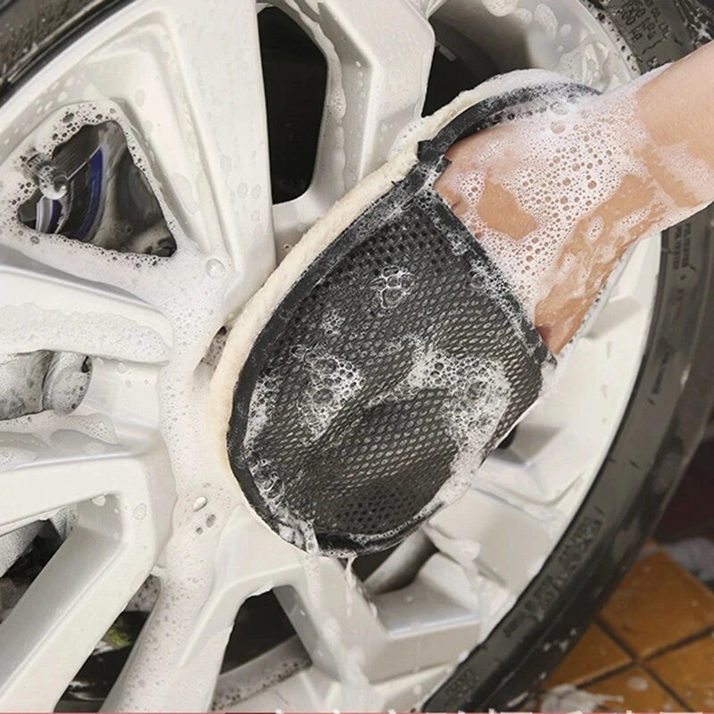 Car Styling Wool Soft Car Washing Gloves Cleaning Brush Motorcycle Washer Care Products Plush Car Wash Gloves 