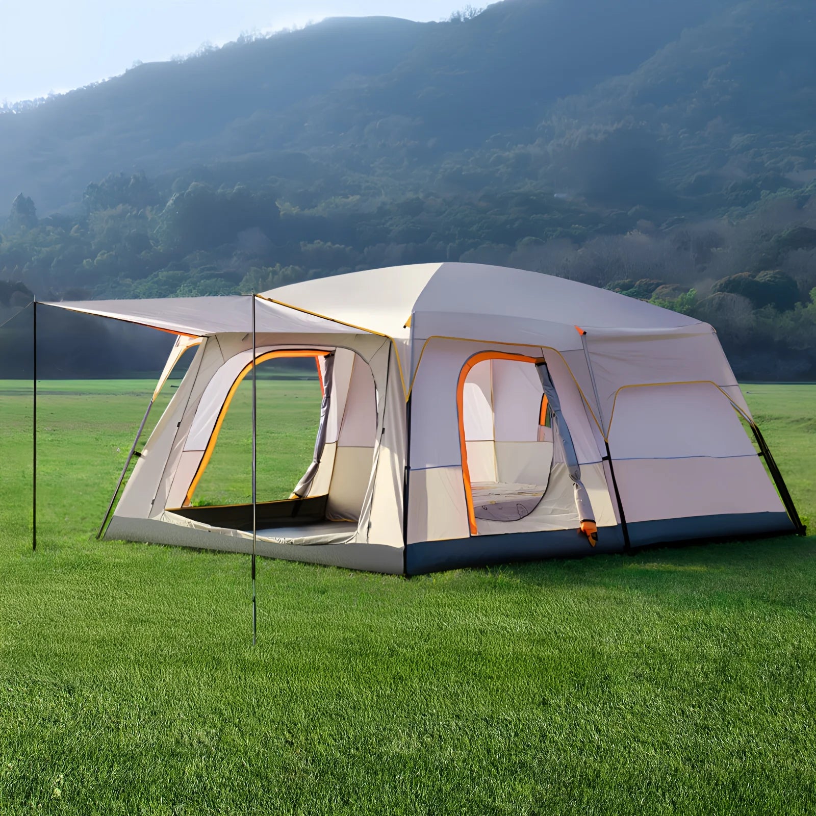 3-4 Person Camping Tent with Sun Protection & Mosquito Netting