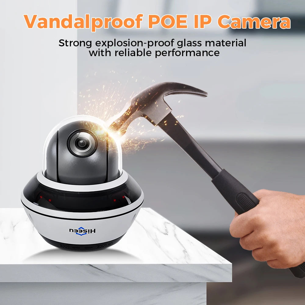 6MP Vandal-Proof PoE IP Dome Security Camera with Zoom