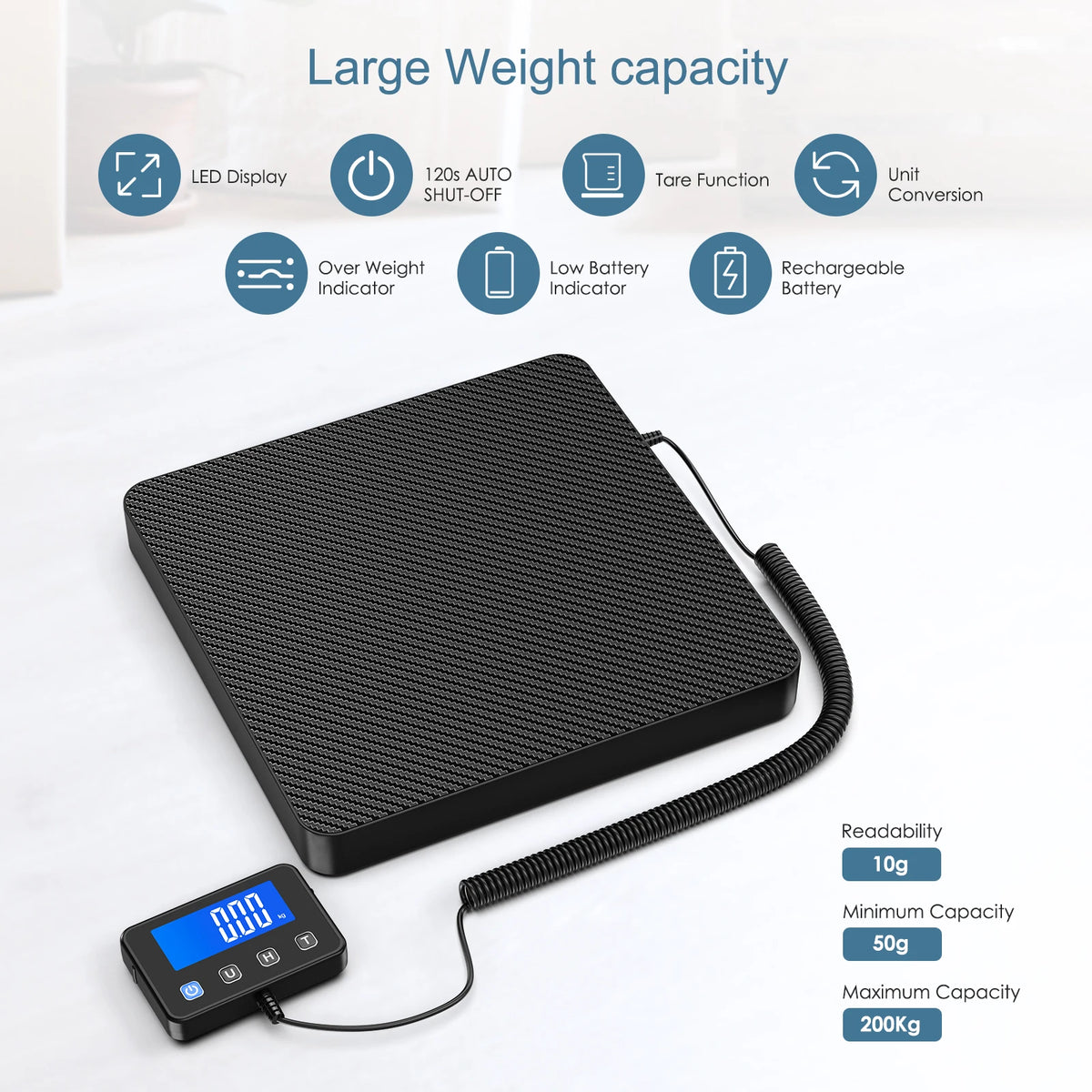 Digital Shipping Scale - 200kg with Separate LCD