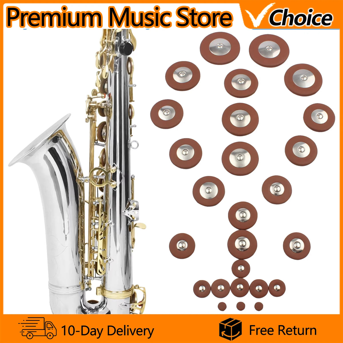 Saxophone Replacement Pad Sets, Alto, Tenor or Soprano