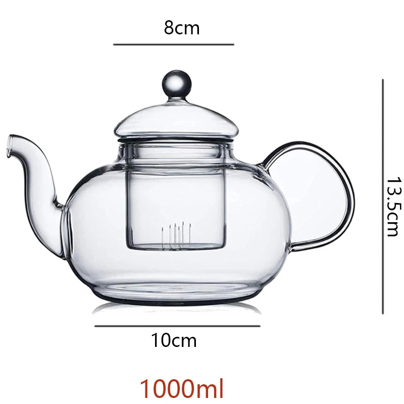 Borosilicate Glass Teapot with Infuser, 400–1000ml