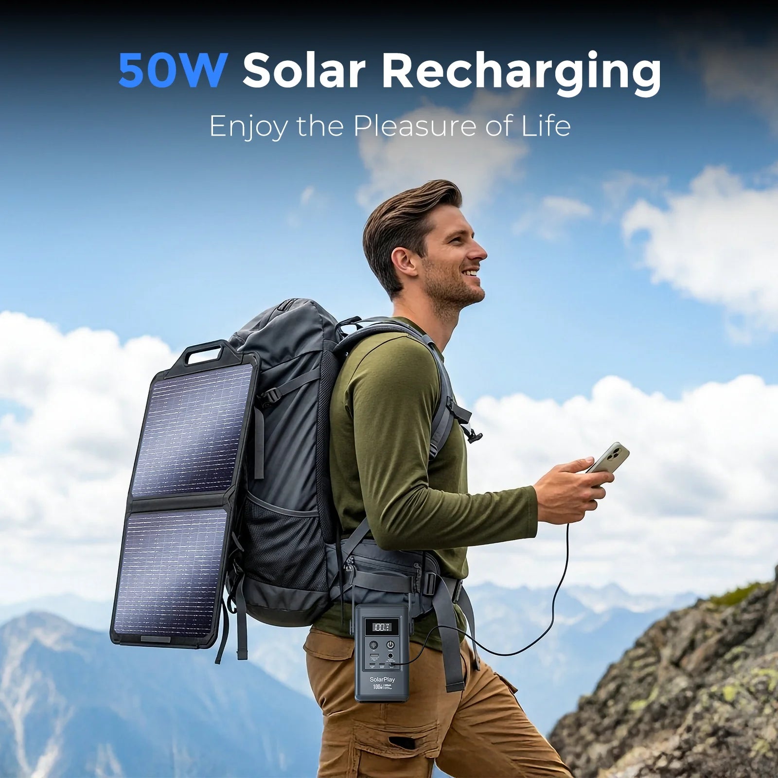 Bærbar Strømstation 25000mAh 100W USB-C til Rejse og Camping