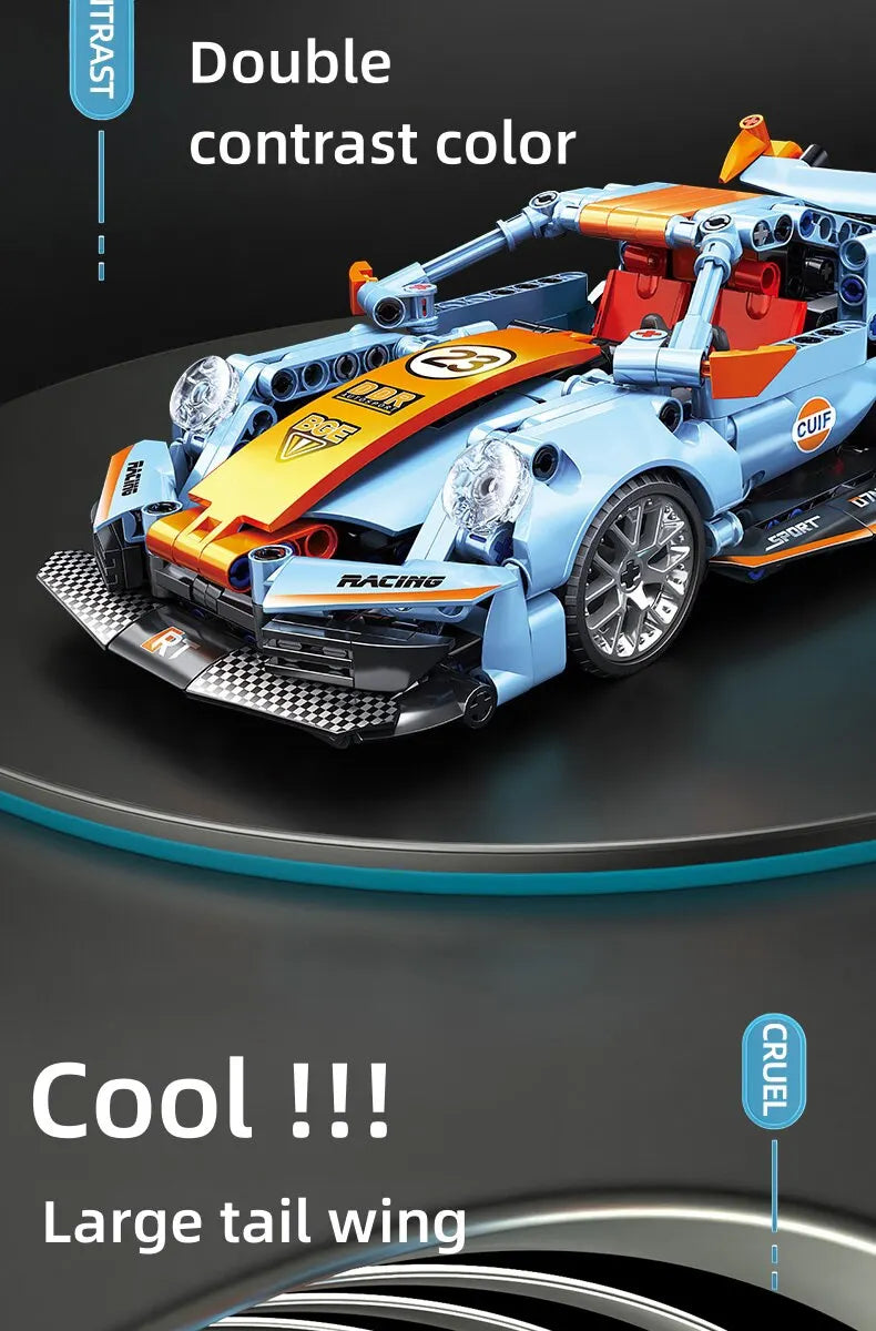 Építőkockák Város Sebesség Autó Ünnepi Ajándékozás Versenyjármű Kockák Szuper Versenyzők Téglák Játékok Gyerek Fiú Születésnap Gyerek Ajándék