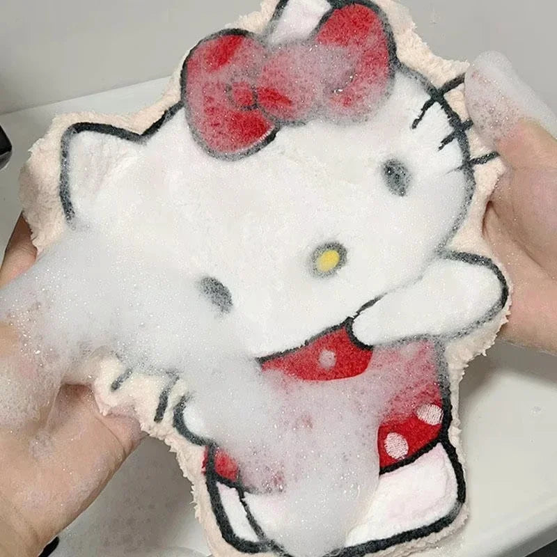 Sanrio Coral Fleece Hand Towel – Hello Kitty, My Melody & Pochacco 🐱 