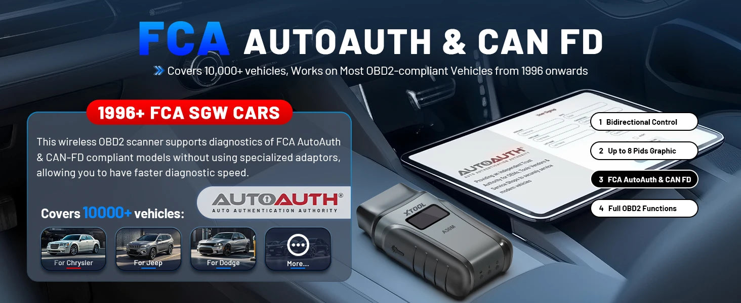 XTOOL A30M OBD2 Scanner Bluetooth Diagnostic Tool