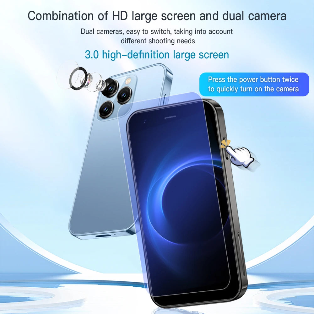 SERVO 15SE Mini Smartphone 3G WCDMA Android System WiFi Hotspot Play Store 3.0" Display Small Palm Smart Phones Dual SIM Standby 