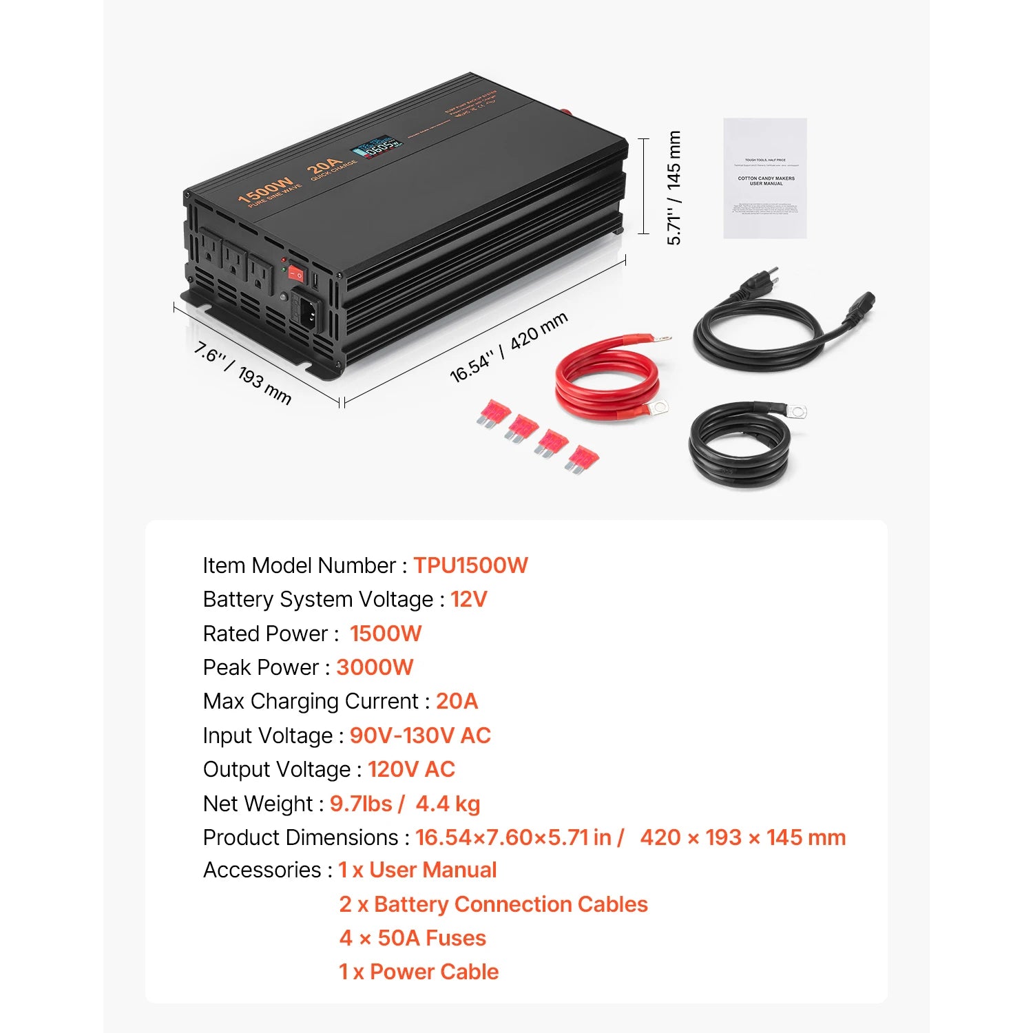 Sump Pump Battery Backup System 1500W / 3000W Auto Switch