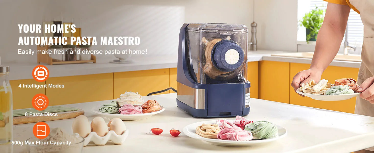 Automatic Electric Pasta Maker with 4 Modes & 500g Capacity