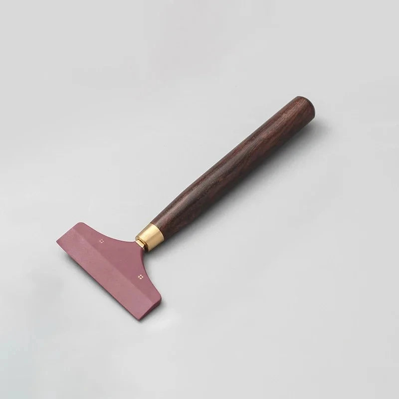 Rasqueador de Couro Espátula de Cola Cabo de Sandalwood Ferramenta de Artesanato em Couro para Colagem Adesivo de Couro Costura Suprimentos de Marroquinaria
